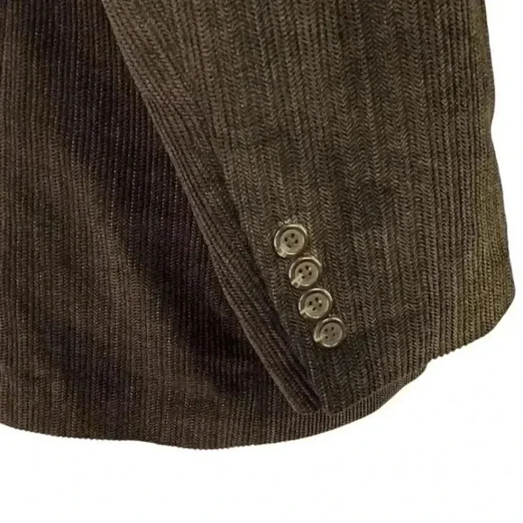 Chaps Blazer Sport Coat Men 42R Brown Corduroy 2 Button Classic Jacket Vented